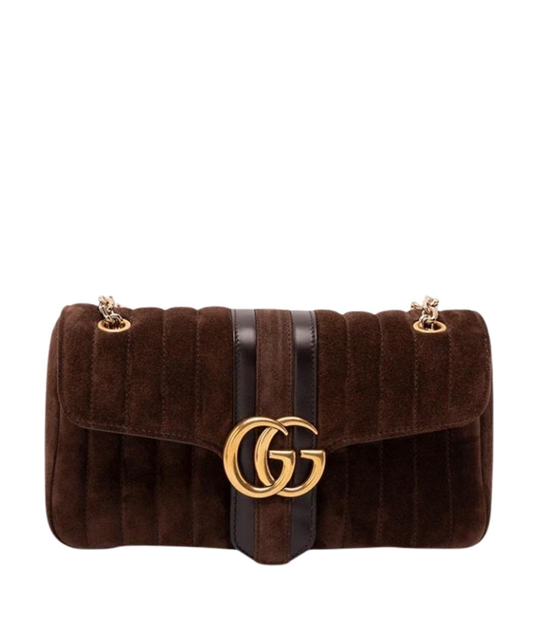 GUCCI Коричневая замшевая сумка через плечо, фото 1