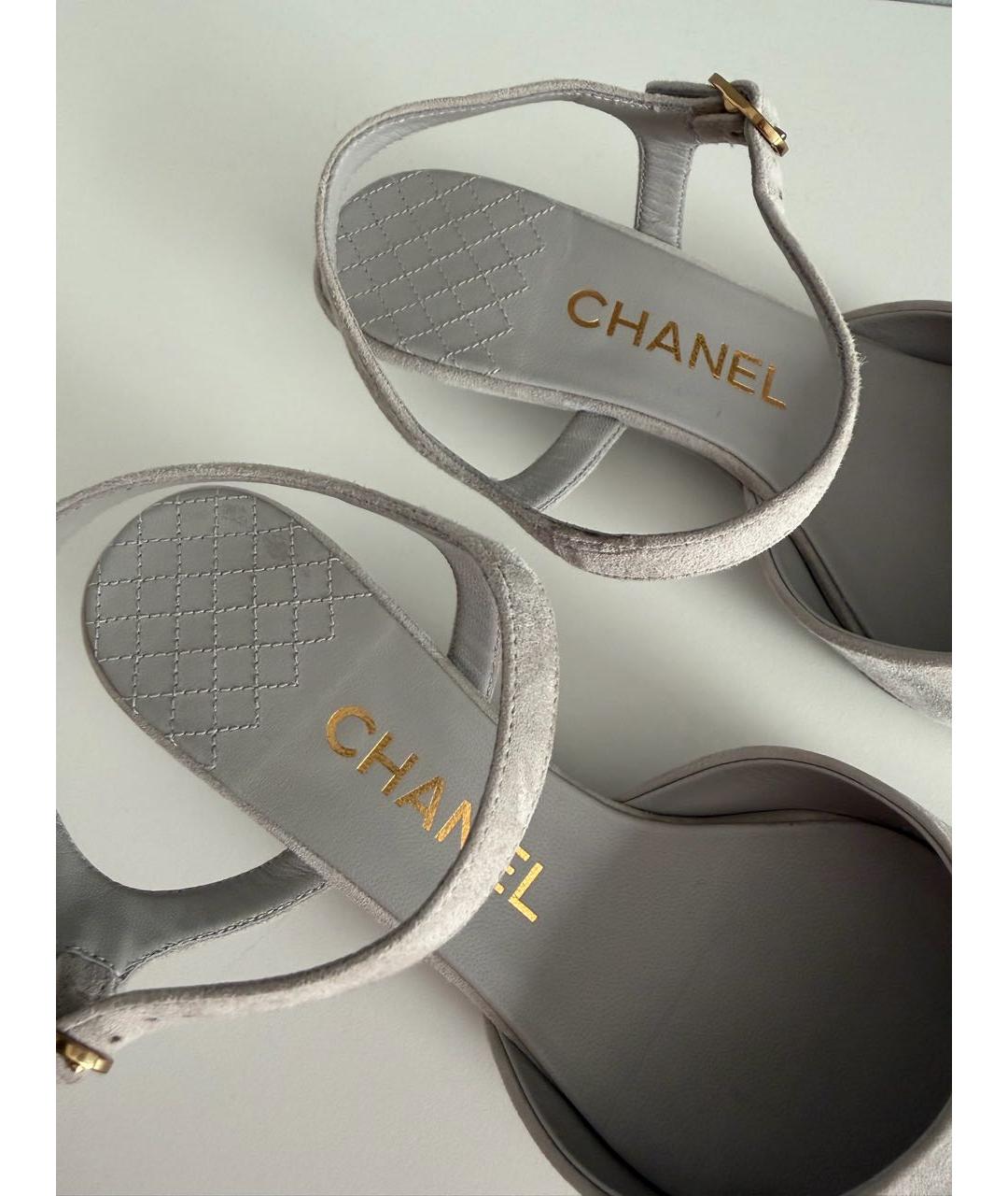 CHANEL Серые замшевые туфли, фото 6