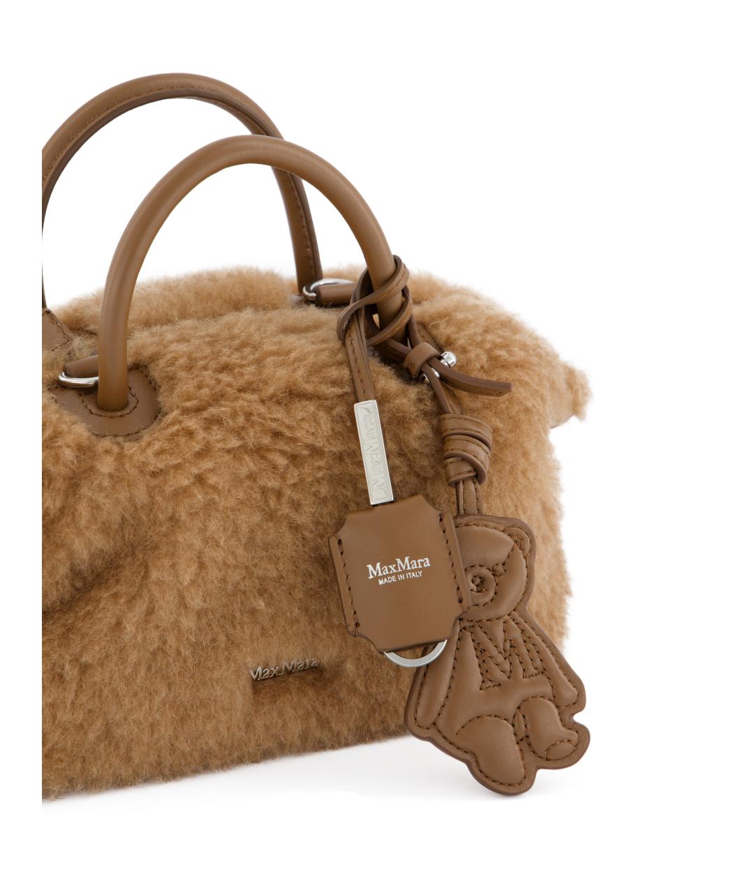 MAX MARA Коричневая шерстяная сумка с короткими ручками, фото 4