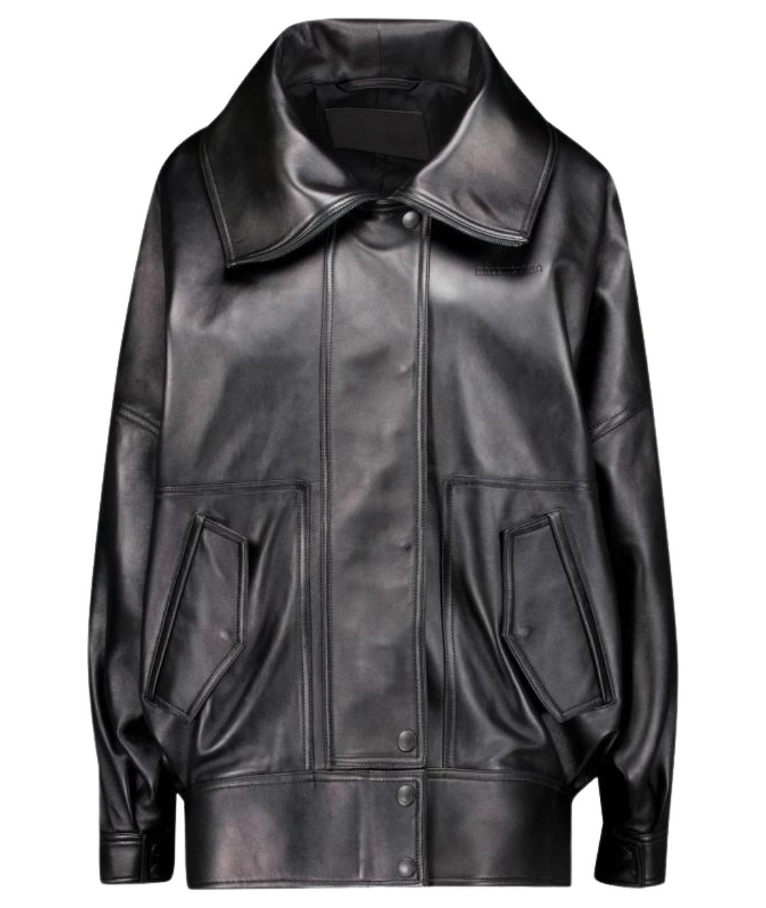 BALENCIAGA Черная кожаная куртка, фото 1