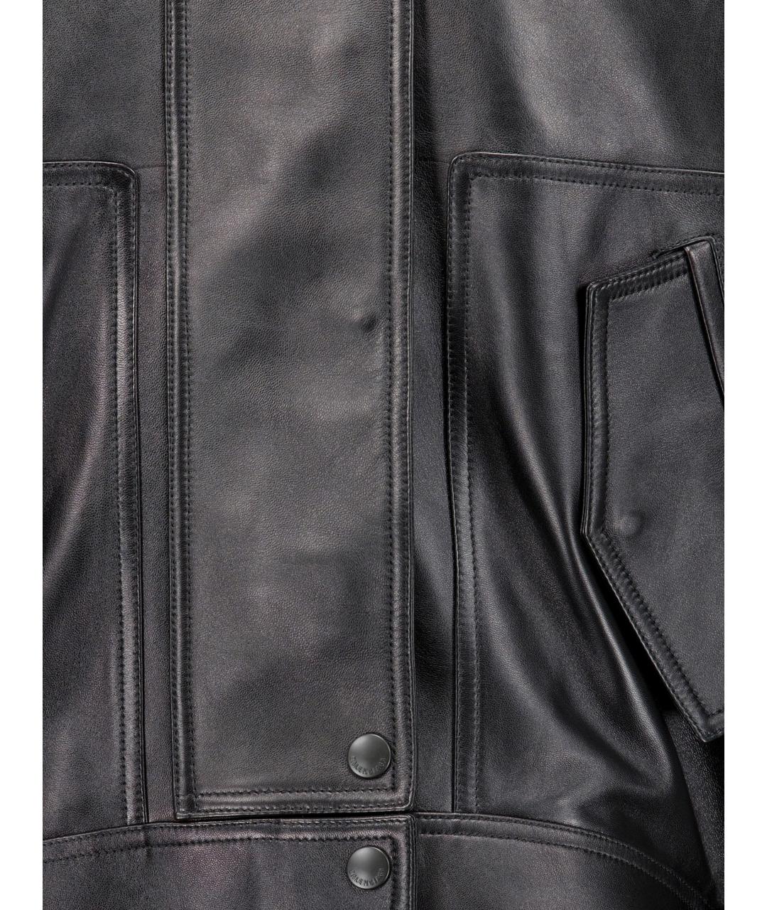 BALENCIAGA Черная кожаная куртка, фото 3