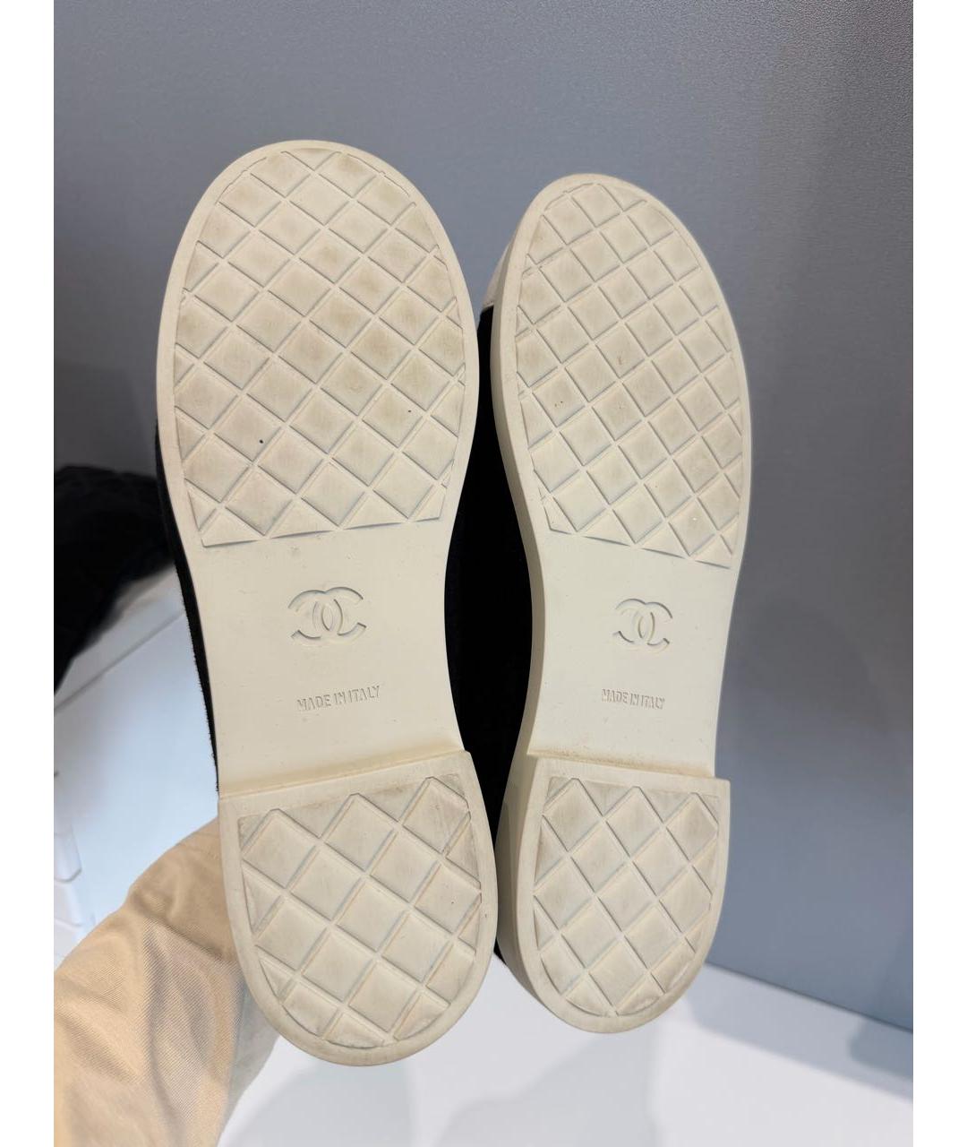 CHANEL Черные замшевые лоферы, фото 6