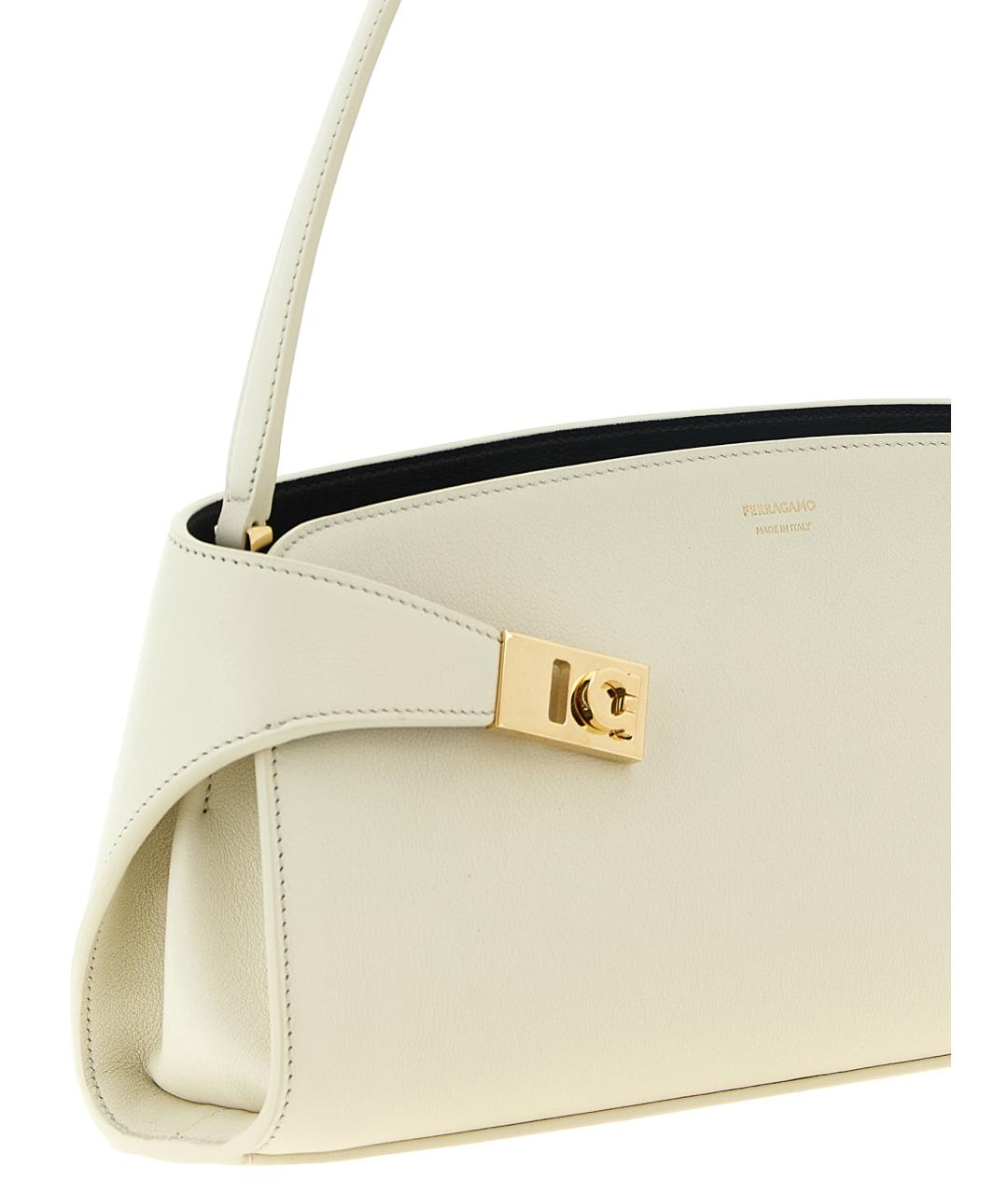 FERRAGAMO Белая кожаная сумка через плечо, фото 3