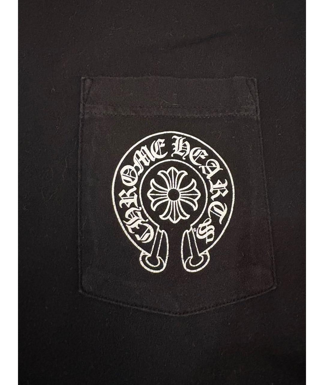 CHROME HEARTS Черная хлопковая футболка, фото 4