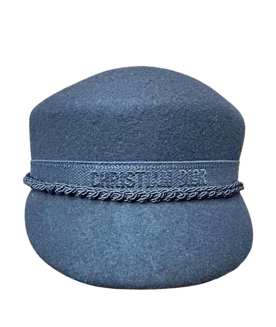 CHRISTIAN DIOR Черная шерстяная кепка, фото 1