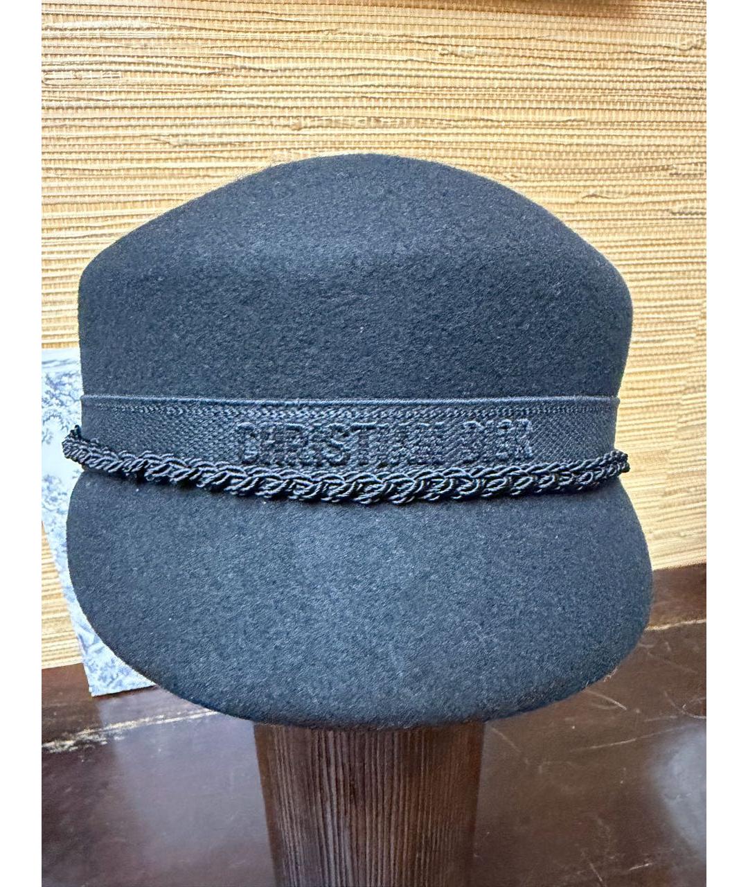 CHRISTIAN DIOR Черная шерстяная кепка, фото 9