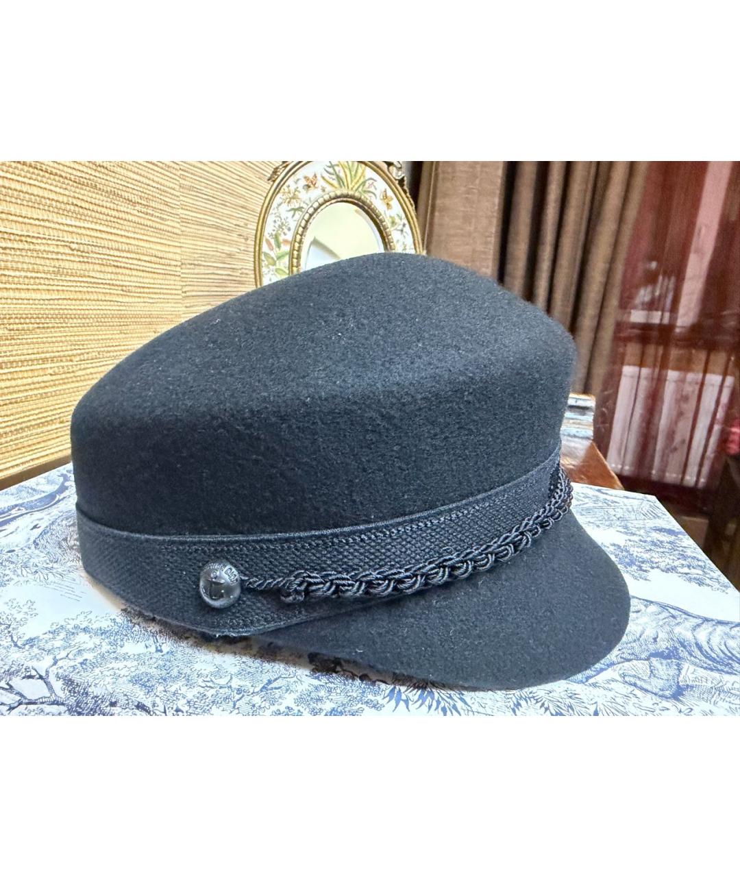 CHRISTIAN DIOR Черная шерстяная кепка, фото 3