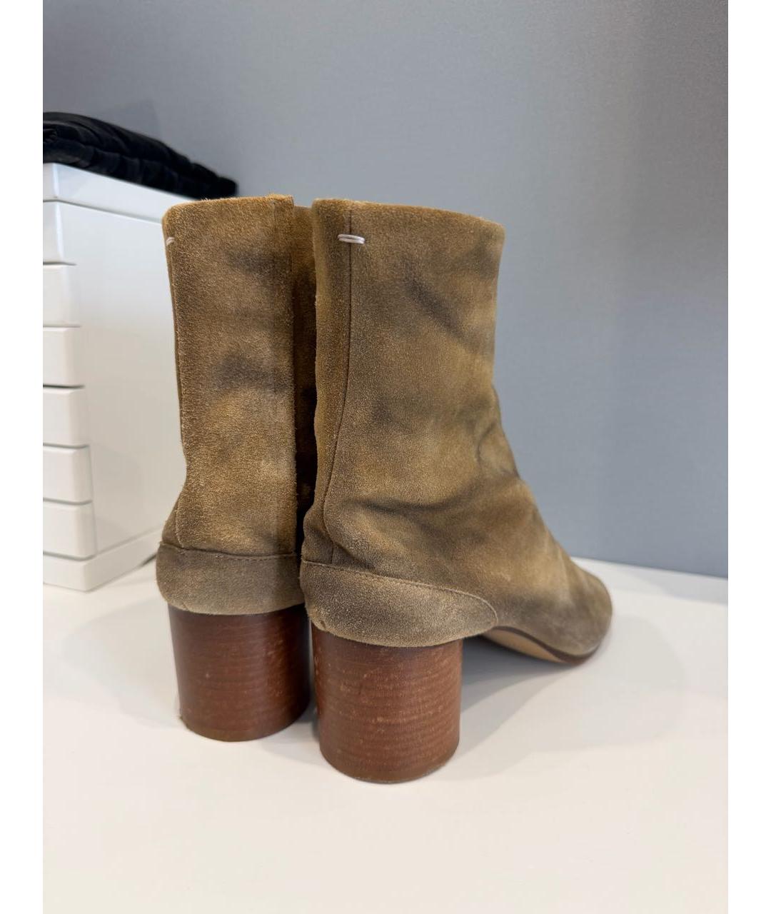 MAISON MARGIELA Коричневые замшевые ботильоны, фото 5