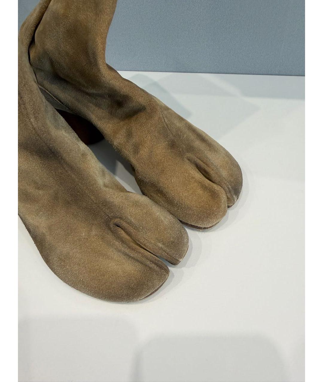 MAISON MARGIELA Коричневые замшевые ботильоны, фото 7