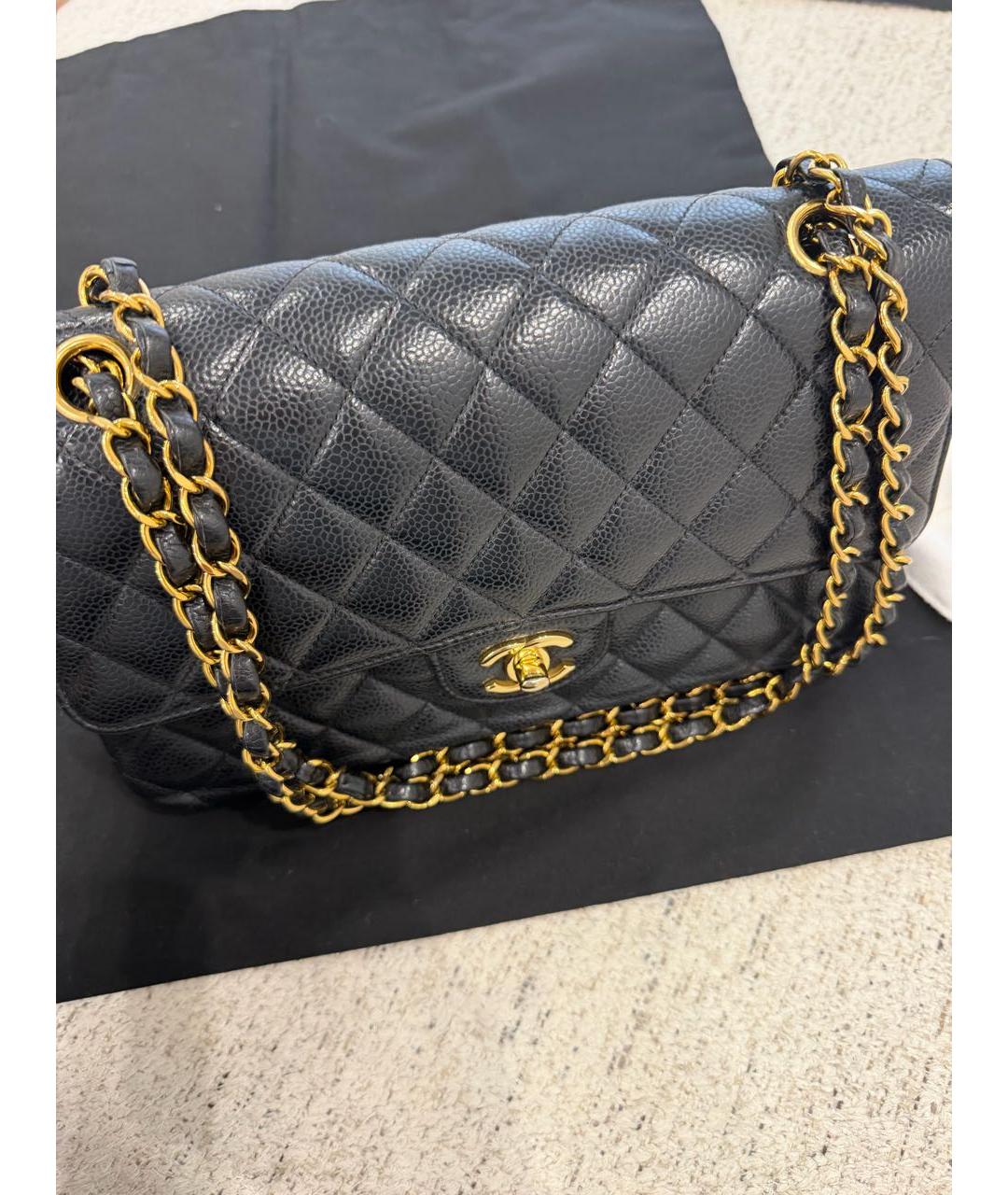 CHANEL Черная кожаная сумка через плечо, фото 6