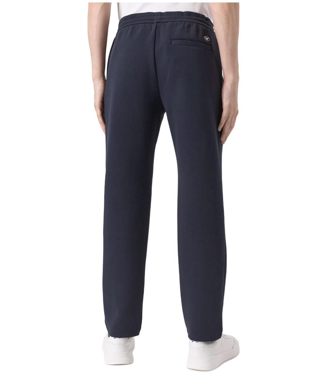 EMPORIO ARMANI Темно-синие хлопковые повседневные брюки, фото 3