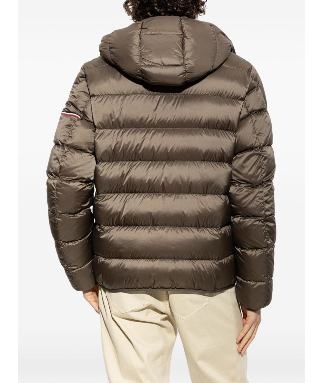 MONCLER Зеленый полиамидовый пуховик, фото 3