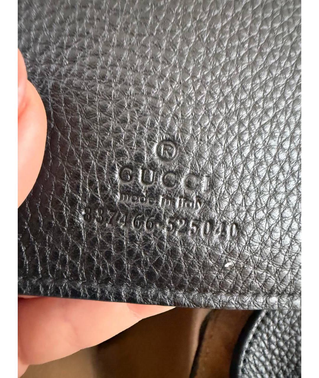 GUCCI Черная кожаная сумка через плечо, фото 5