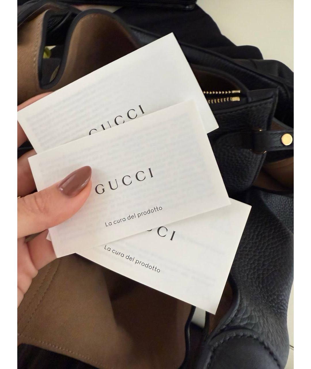 GUCCI Черная кожаная сумка через плечо, фото 4