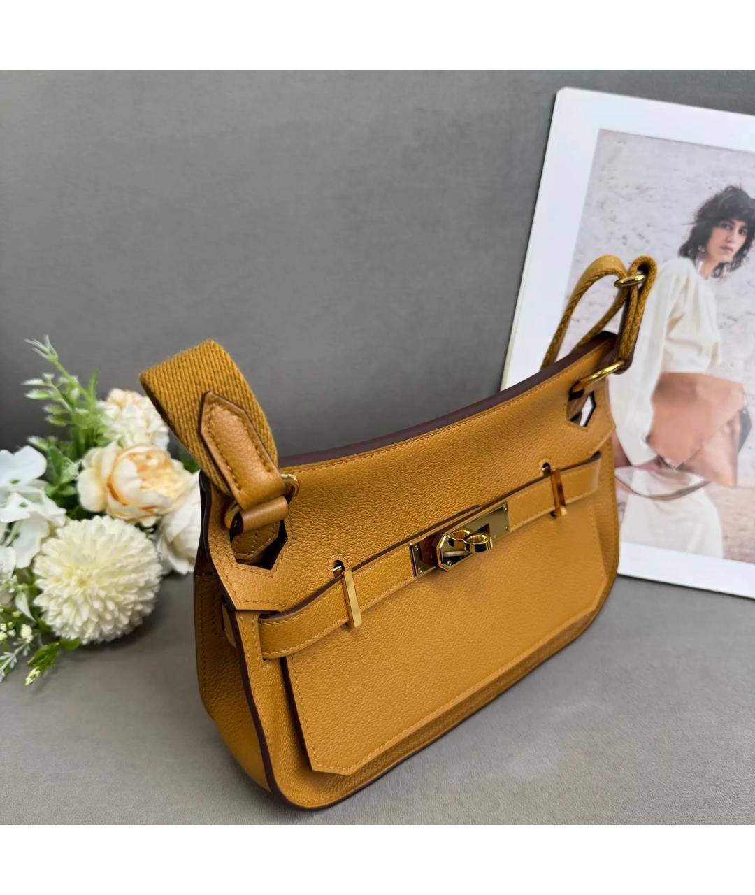 HERMES Бежевая кожаная сумка через плечо, фото 4