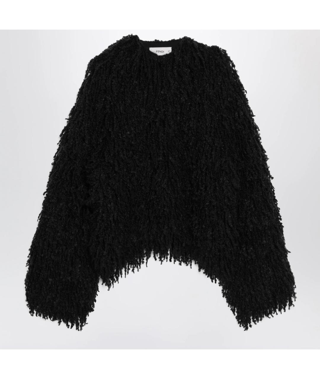 FENDI Черная шерстяная шуба, фото 3