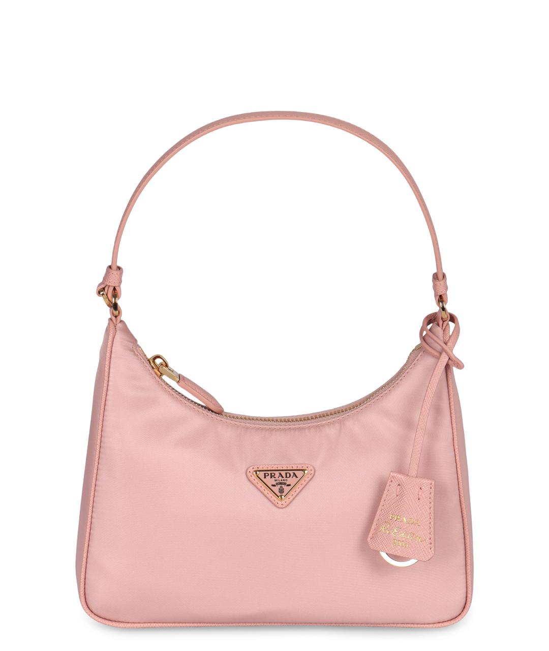 PRADA Розовая нейлоновая сумка через плечо, фото 1
