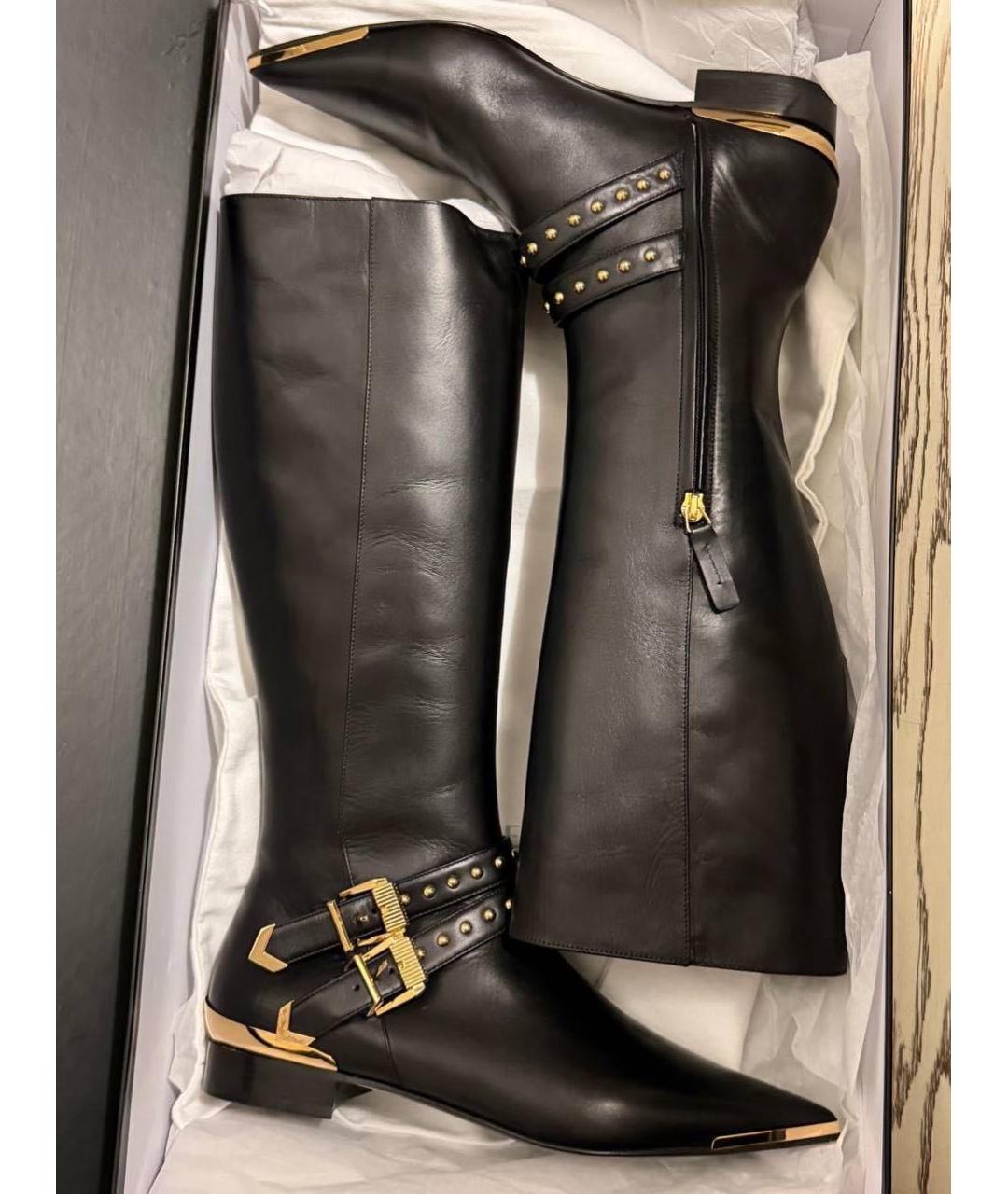 VERSACE Черные кожаные сапоги, фото 8