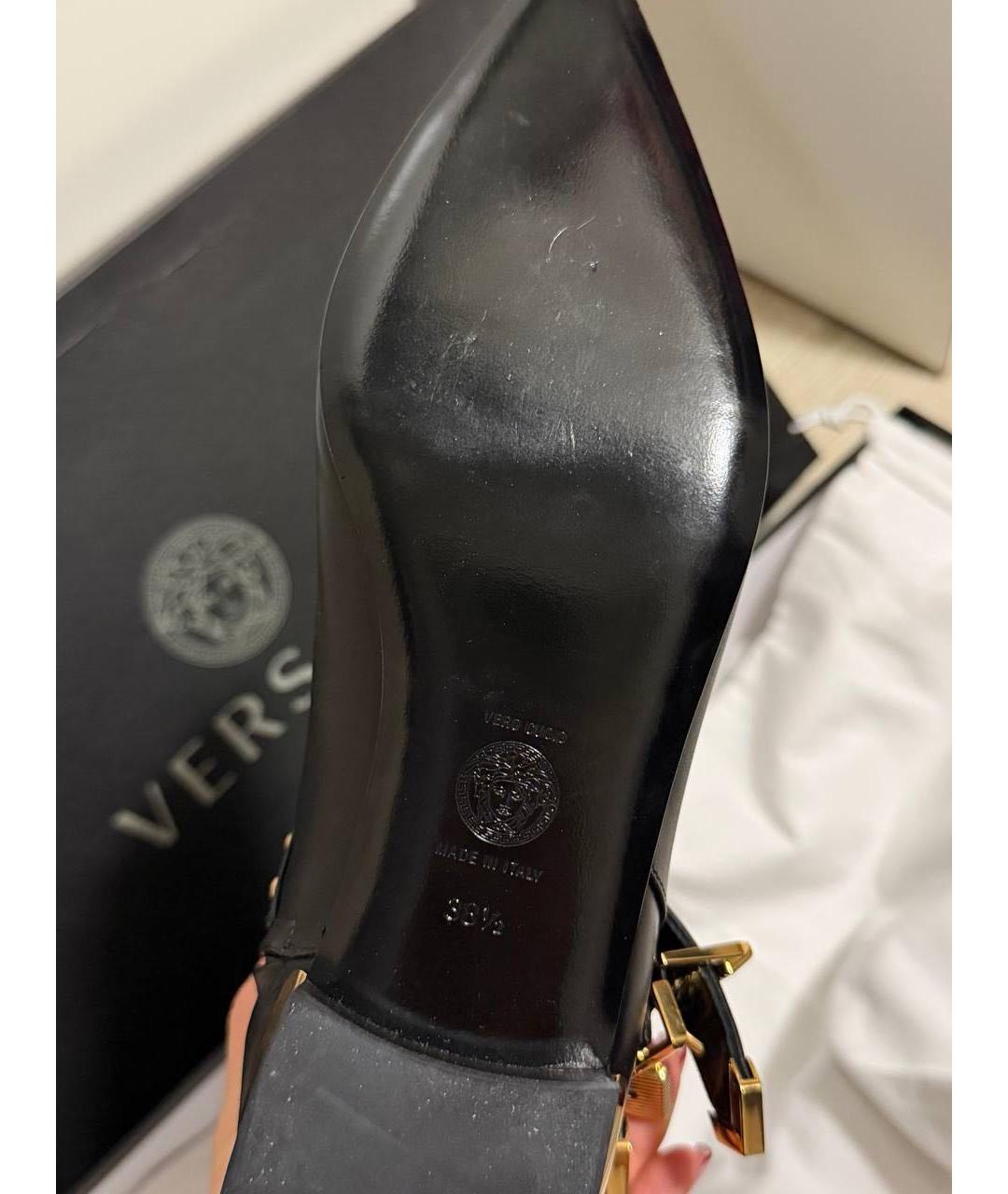 VERSACE Черные кожаные сапоги, фото 7