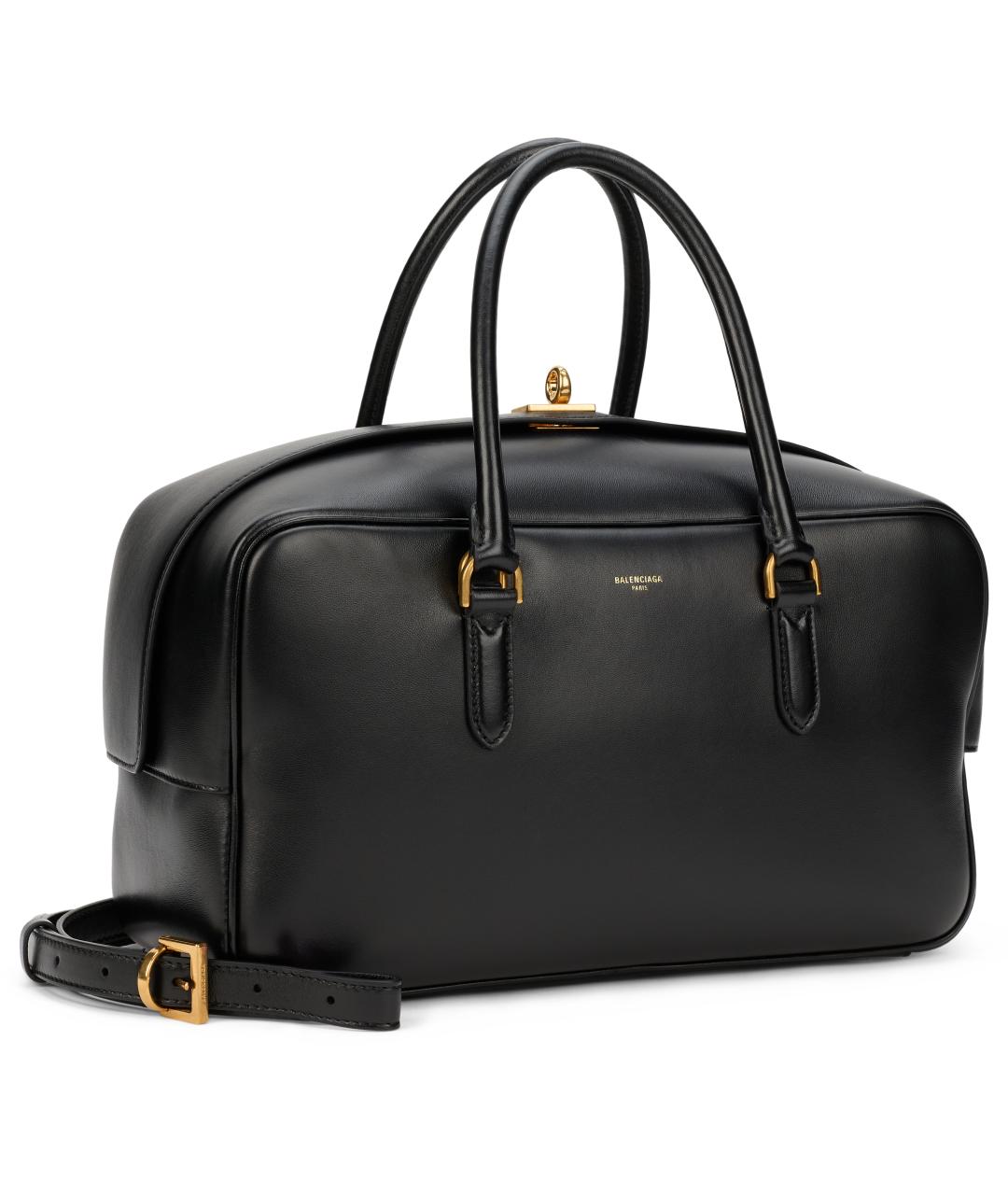 BALENCIAGA Черная кожаная сумка тоут, фото 2