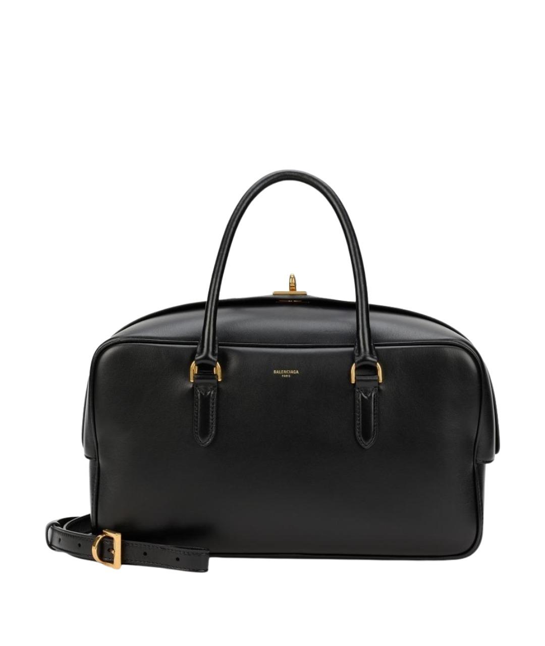 BALENCIAGA Черная кожаная сумка тоут, фото 1