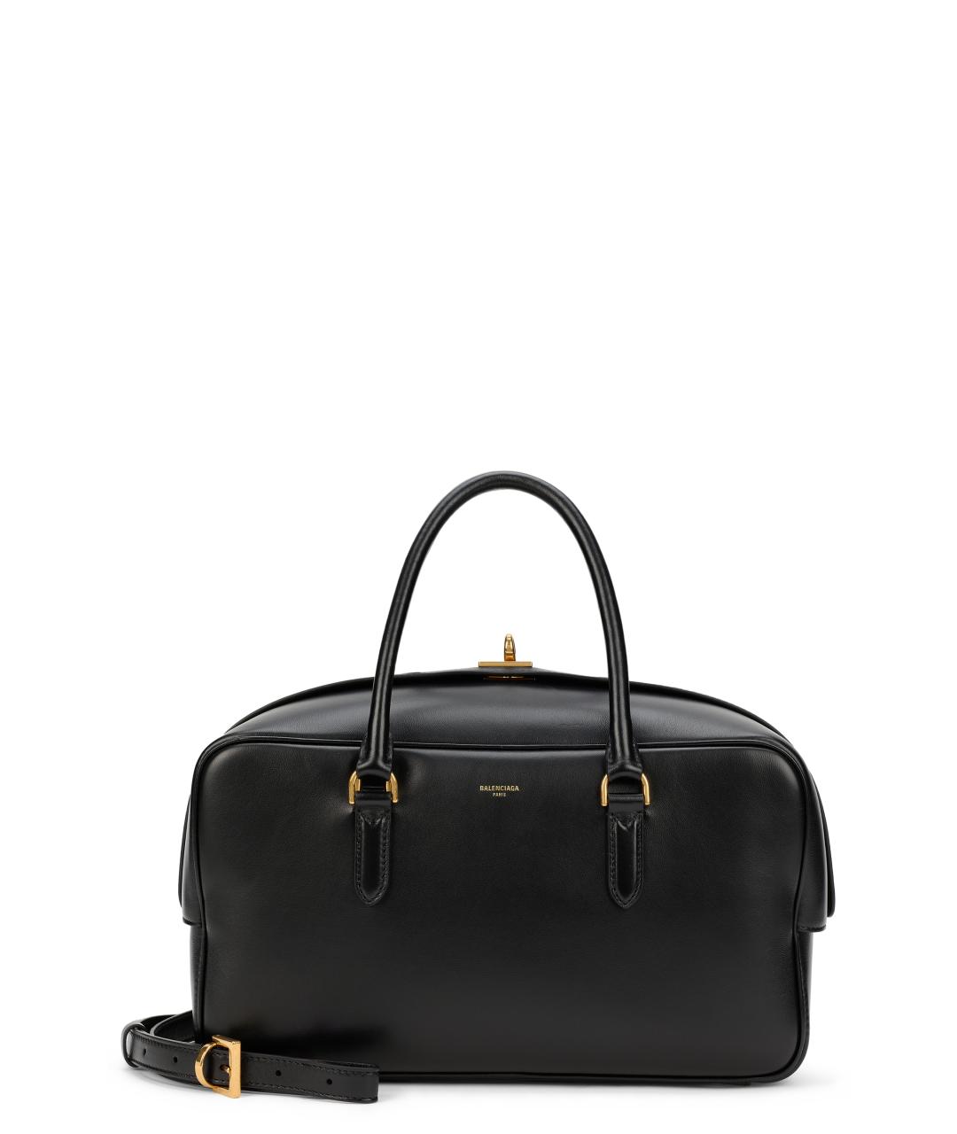 BALENCIAGA Черная кожаная сумка тоут, фото 5