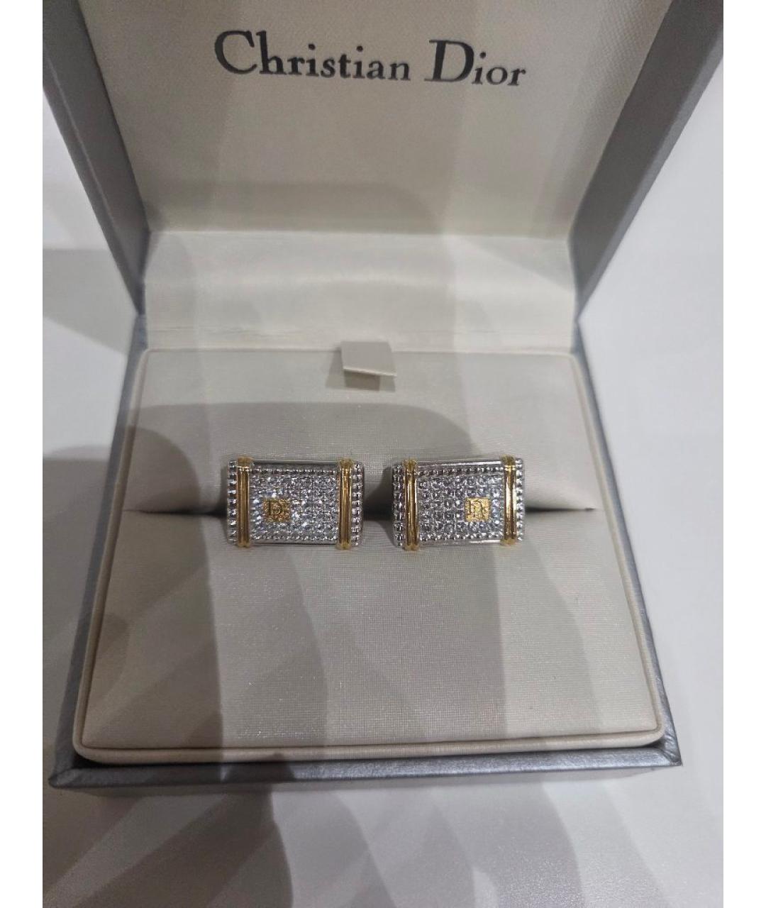 CHRISTIAN DIOR Серебряные металлические запонки, фото 5