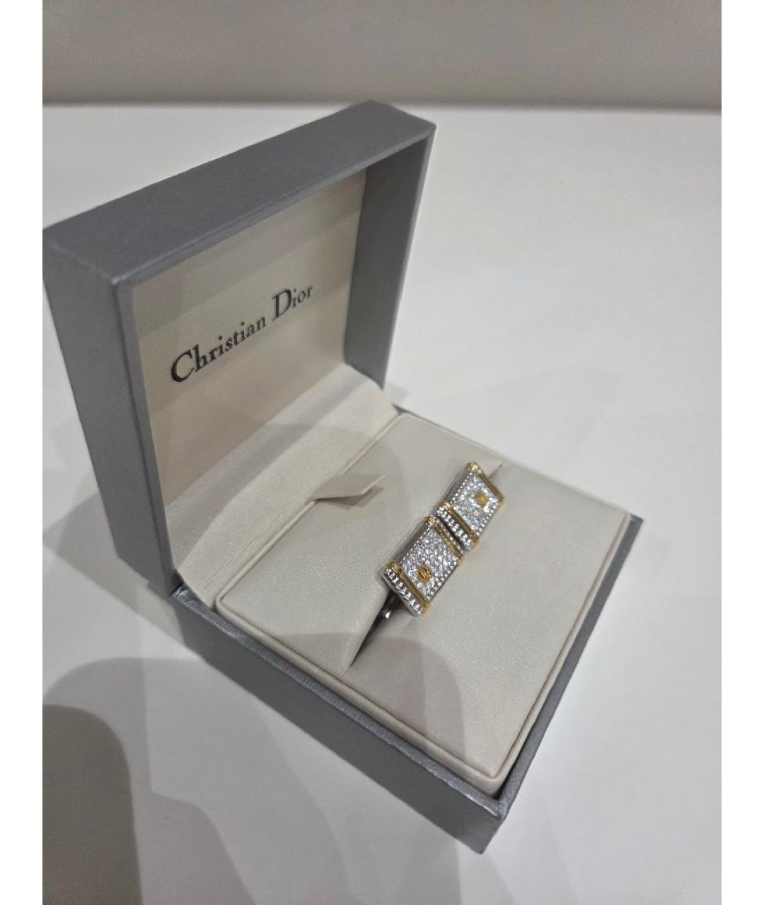 CHRISTIAN DIOR Серебряные металлические запонки, фото 4
