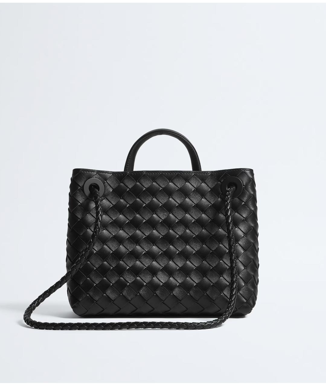 BOTTEGA VENETA Черная кожаная сумка с короткими ручками, фото 4