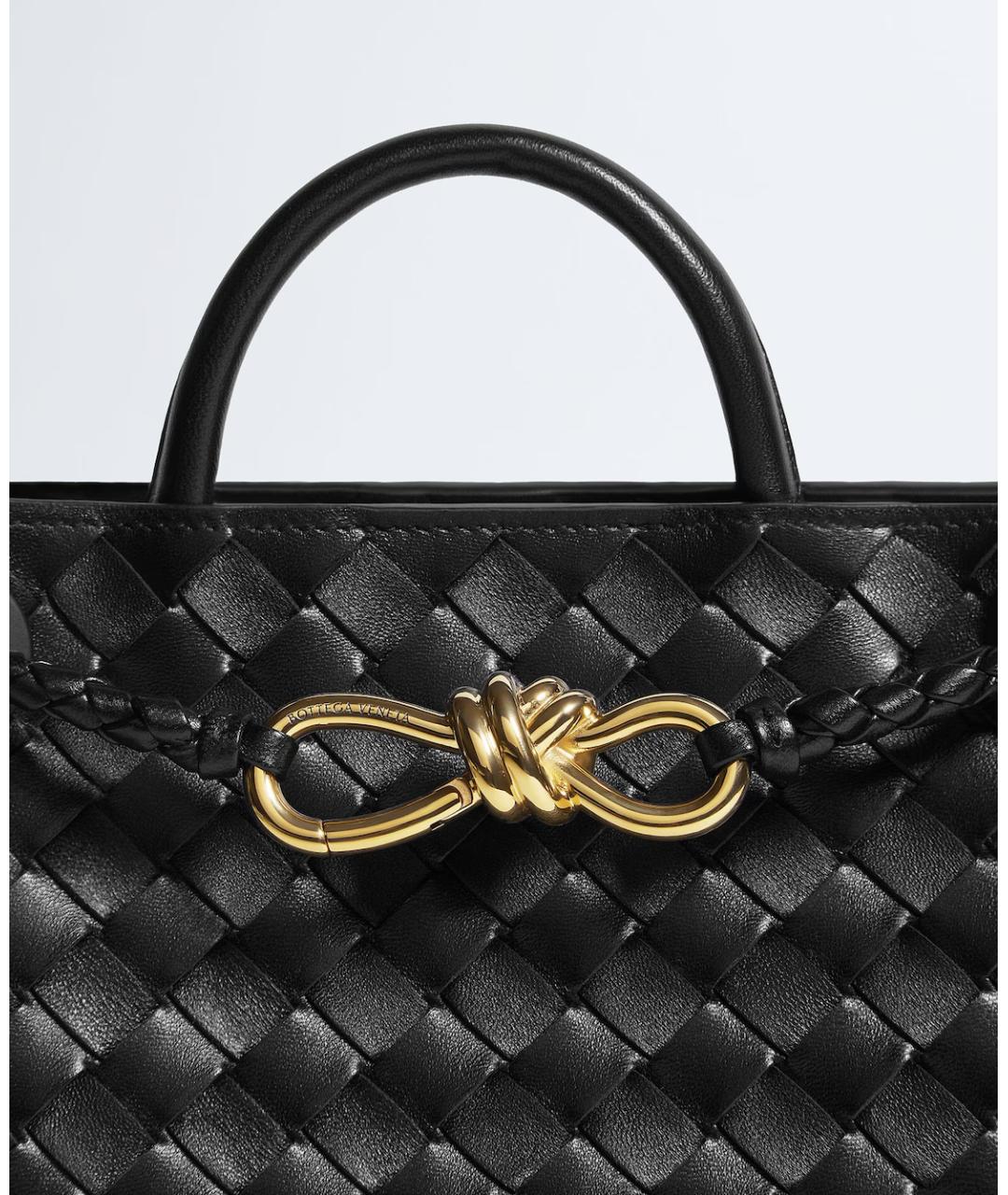 BOTTEGA VENETA Черная кожаная сумка с короткими ручками, фото 7