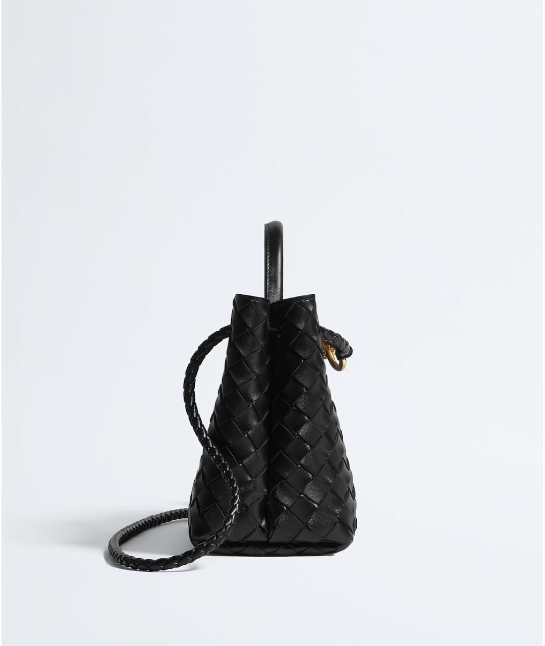 BOTTEGA VENETA Черная кожаная сумка с короткими ручками, фото 5