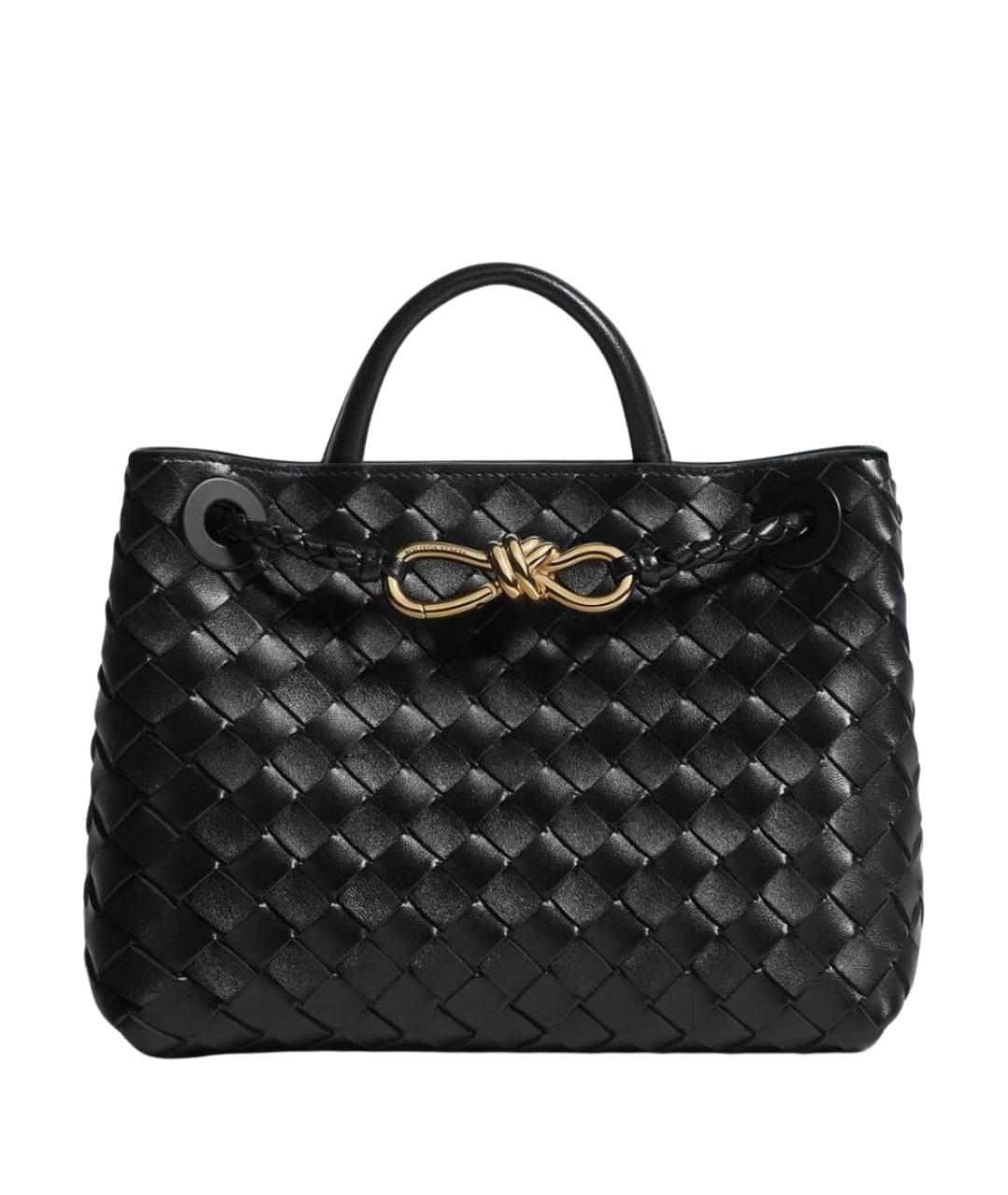 BOTTEGA VENETA Черная кожаная сумка с короткими ручками, фото 1