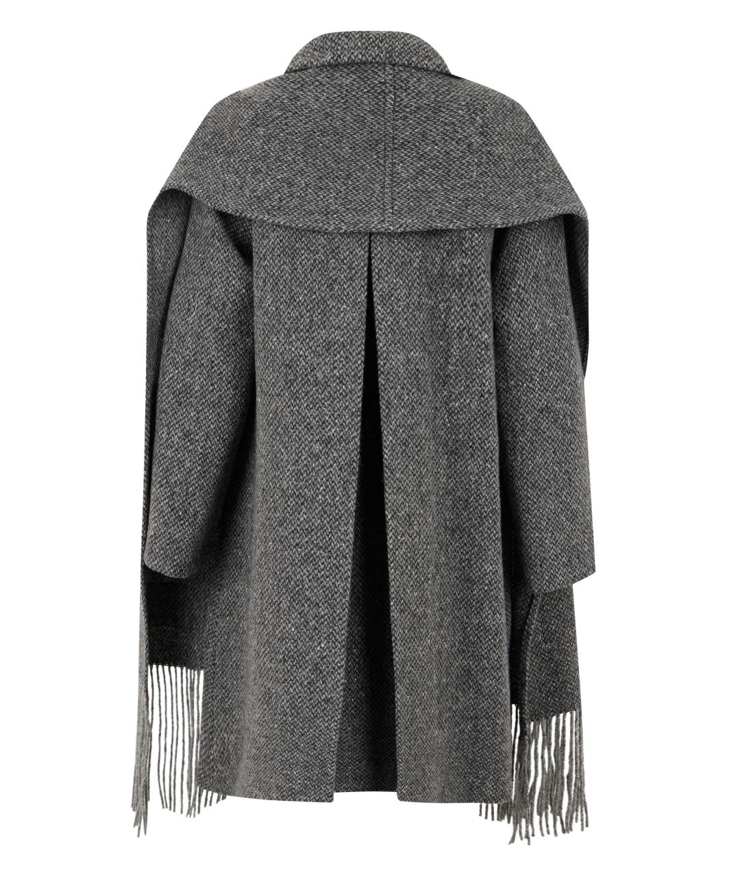 WEEKEND MAX MARA Серое шерстяное пальто, фото 2