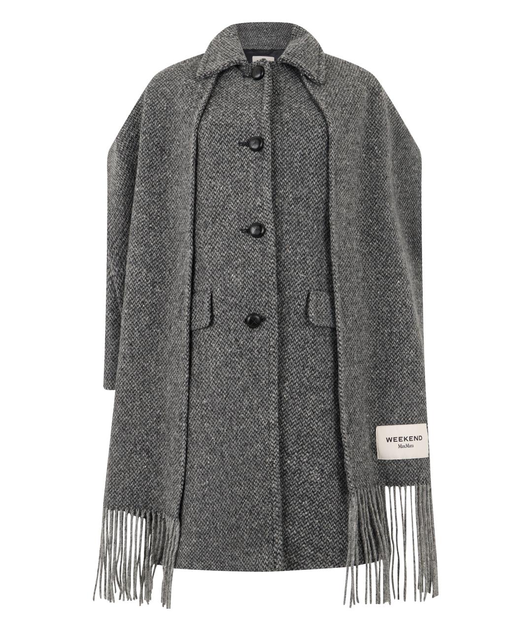 WEEKEND MAX MARA Серое шерстяное пальто, фото 1