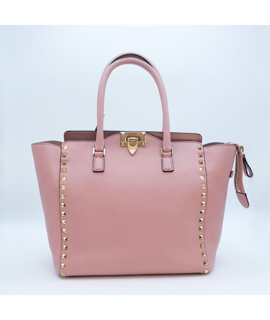 VALENTINO Розовая кожаная сумка тоут, фото 2