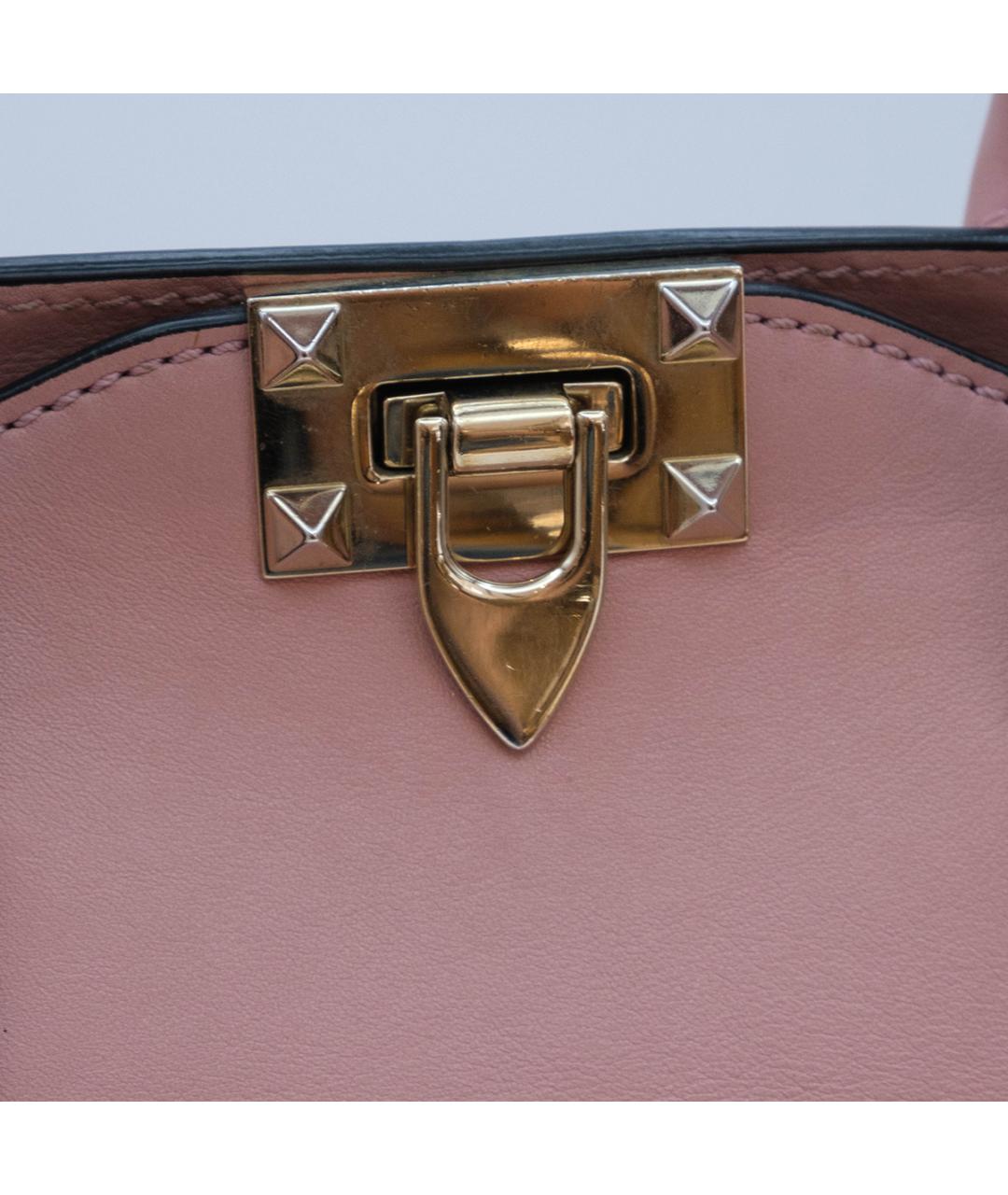 VALENTINO Розовая кожаная сумка тоут, фото 6