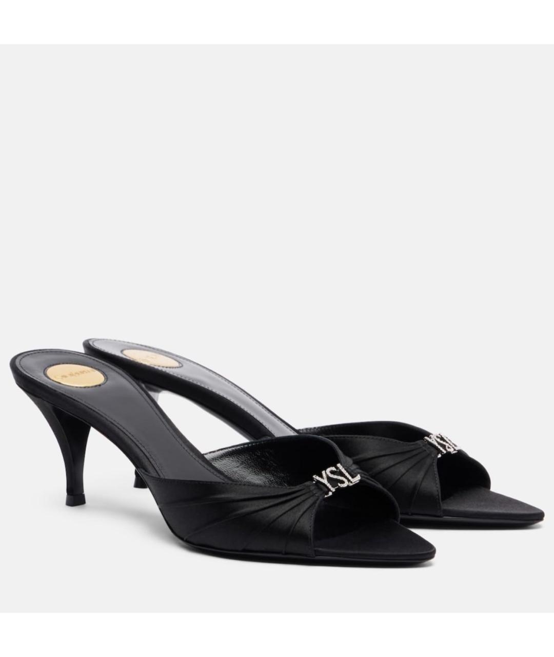 SAINT LAURENT Черные мюли, фото 9