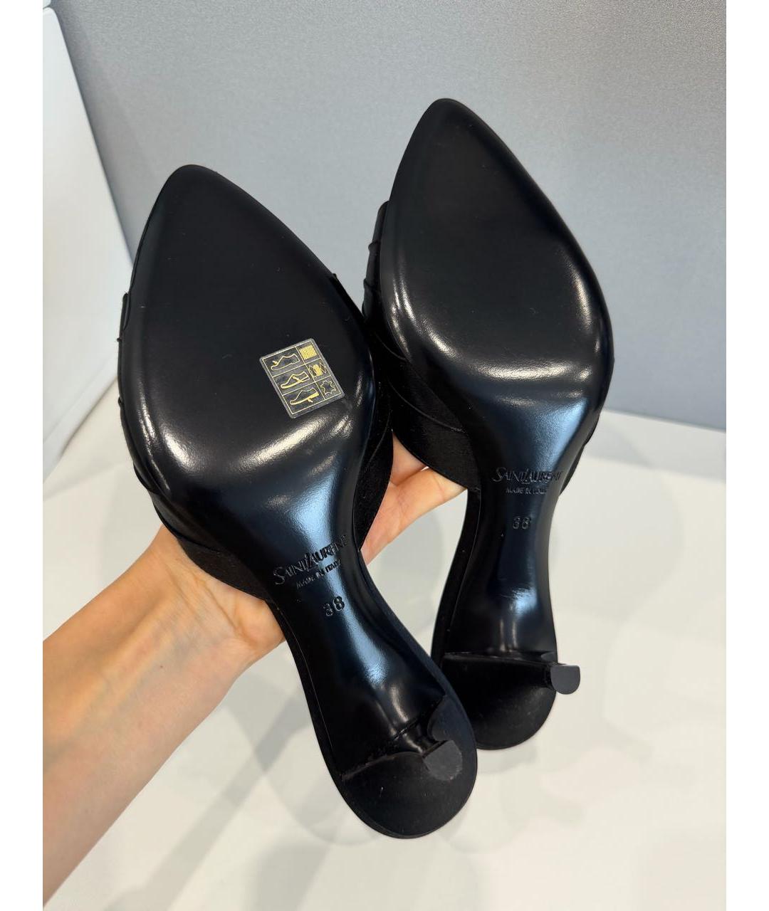 SAINT LAURENT Черные мюли, фото 8