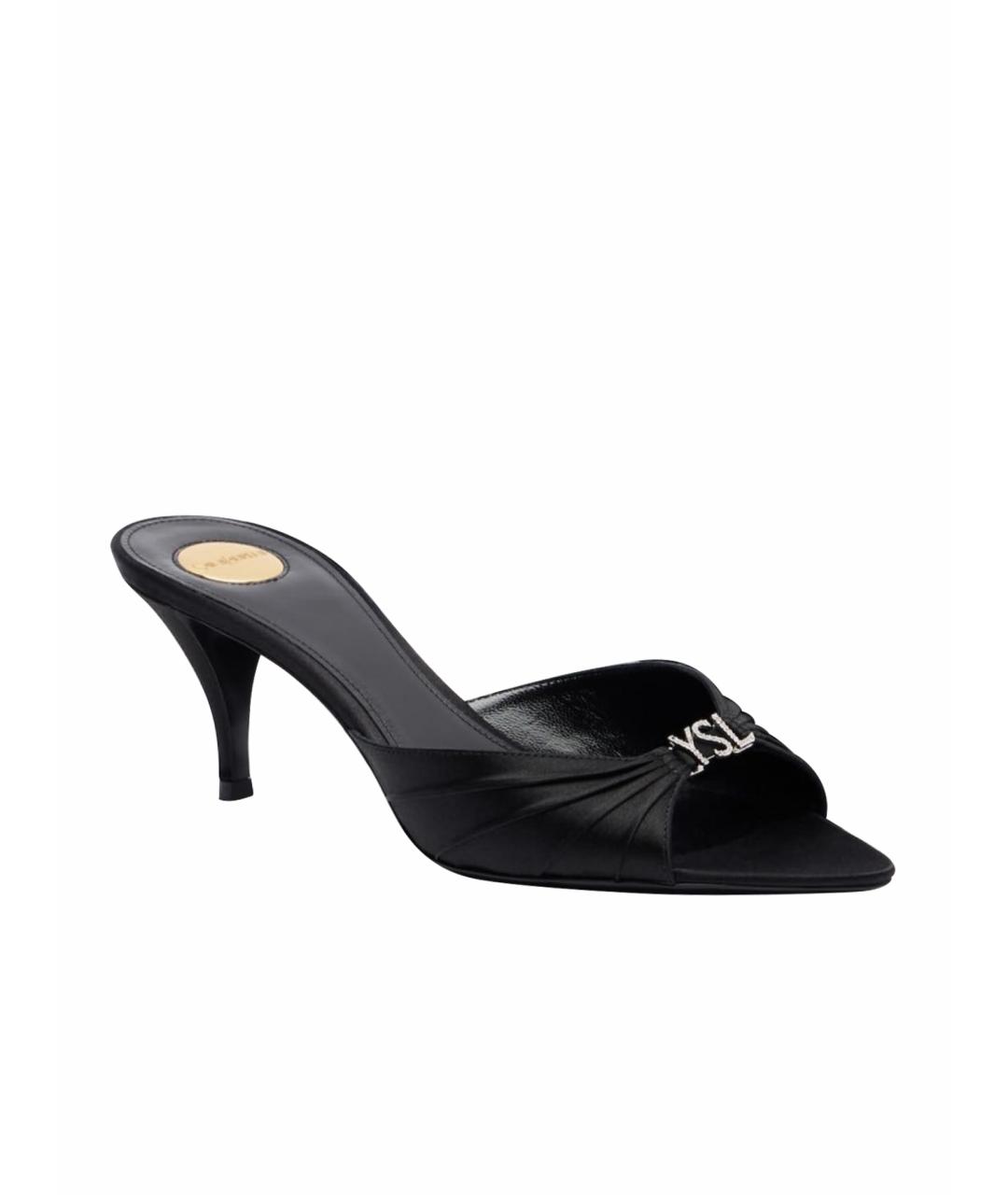 SAINT LAURENT Черные мюли, фото 1