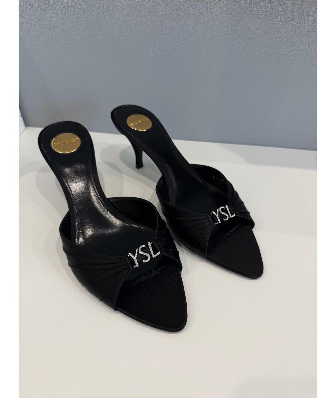 SAINT LAURENT Черные мюли, фото 3