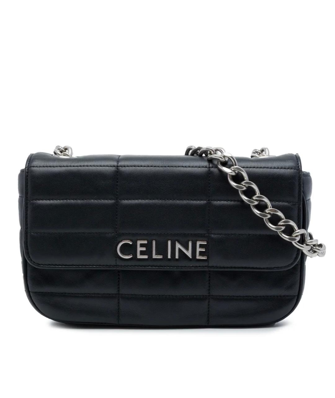 CELINE Черная кожаная сумка через плечо, фото 4