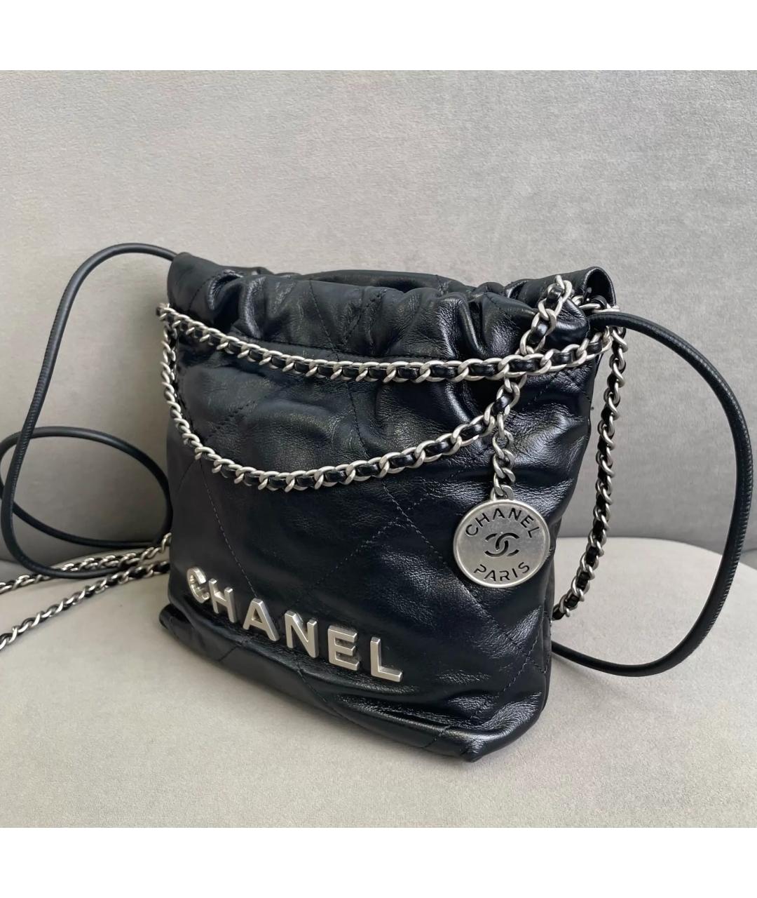 CHANEL Черная кожаная сумка через плечо, фото 4