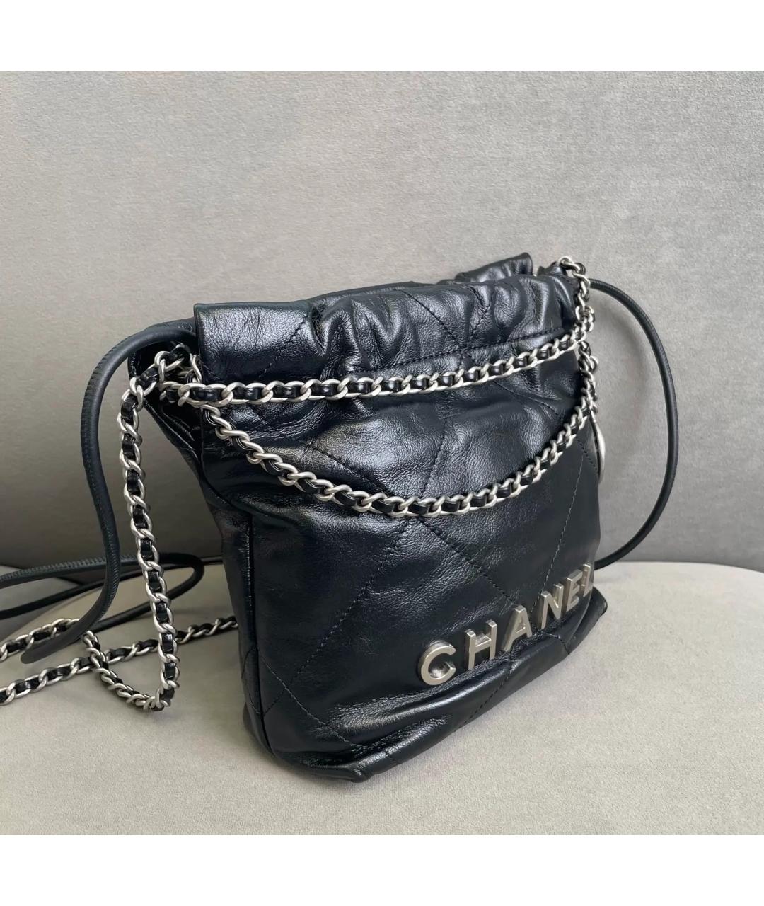 CHANEL Черная кожаная сумка через плечо, фото 3