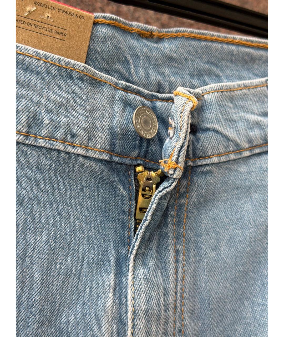 LEVI'S Голубые хлопко-полиэстеровые джинсы скинни, фото 4