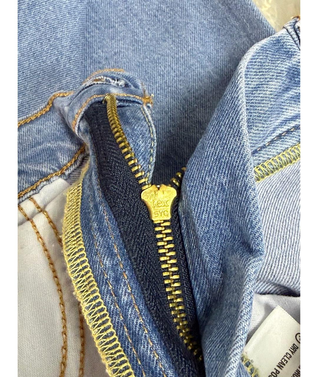 LEVI'S Голубые хлопко-полиэстеровые джинсы скинни, фото 7
