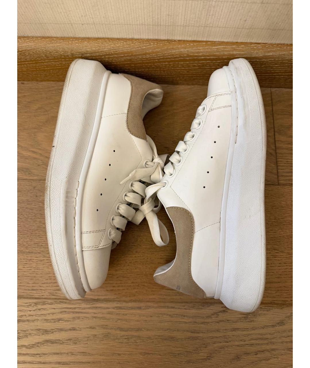 ALEXANDER MCQUEEN Белые кожаные кеды, фото 3
