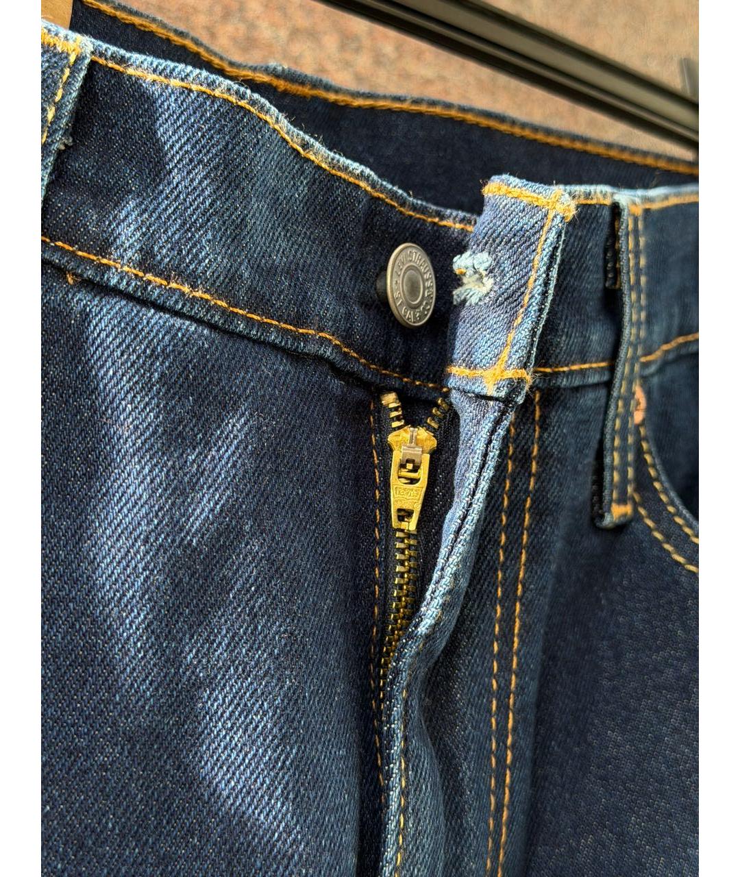 LEVI'S Темно-синие хлопок-полиэтиленовые прямые джинсы, фото 4