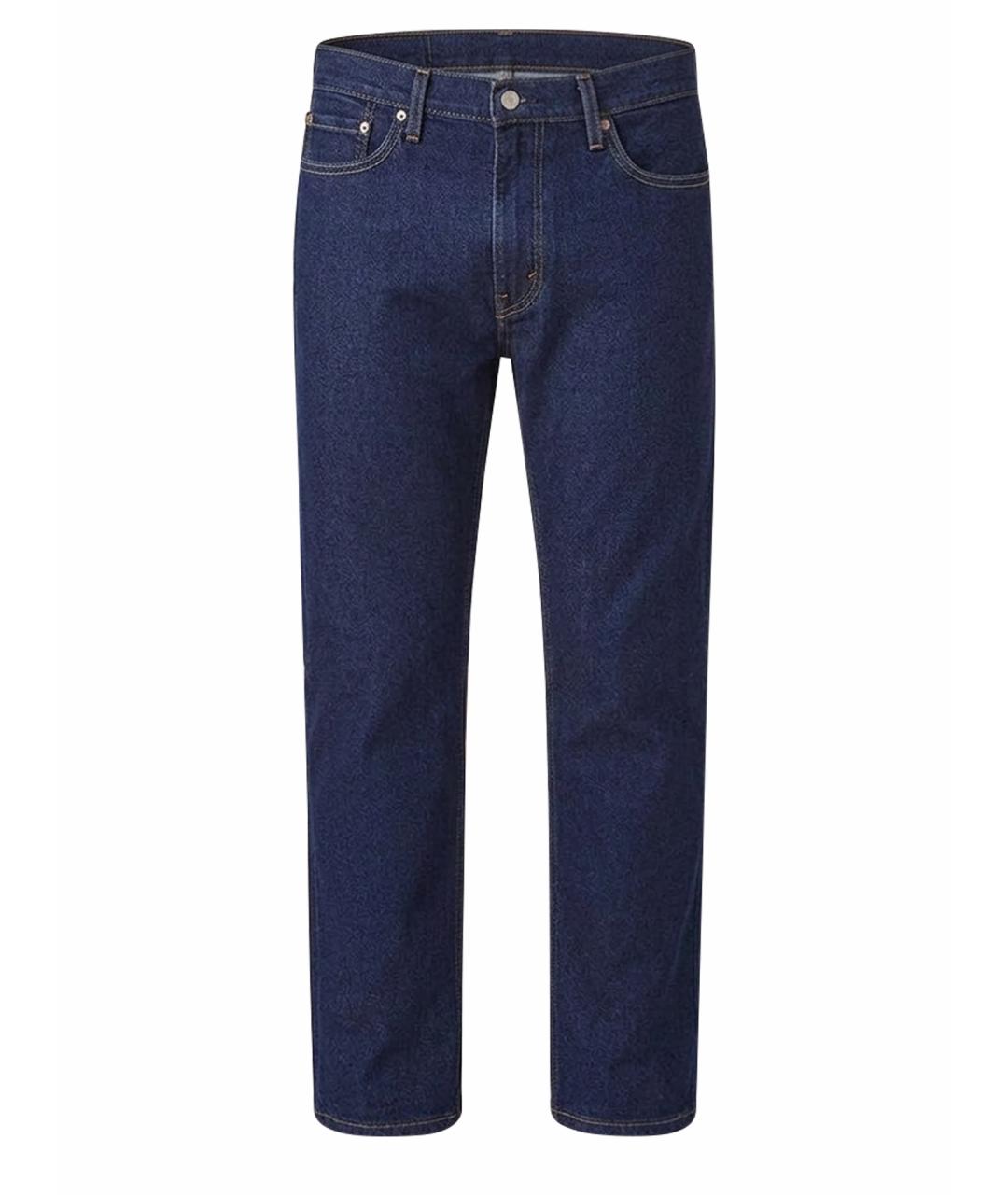 LEVI'S Темно-синие хлопок-полиэтиленовые прямые джинсы, фото 1