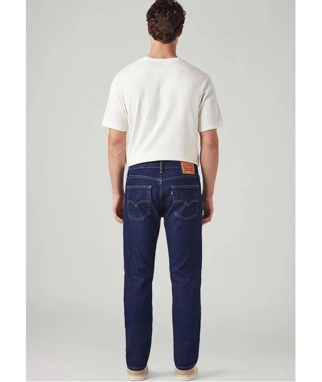 LEVI'S Темно-синие хлопок-полиэтиленовые прямые джинсы, фото 2
