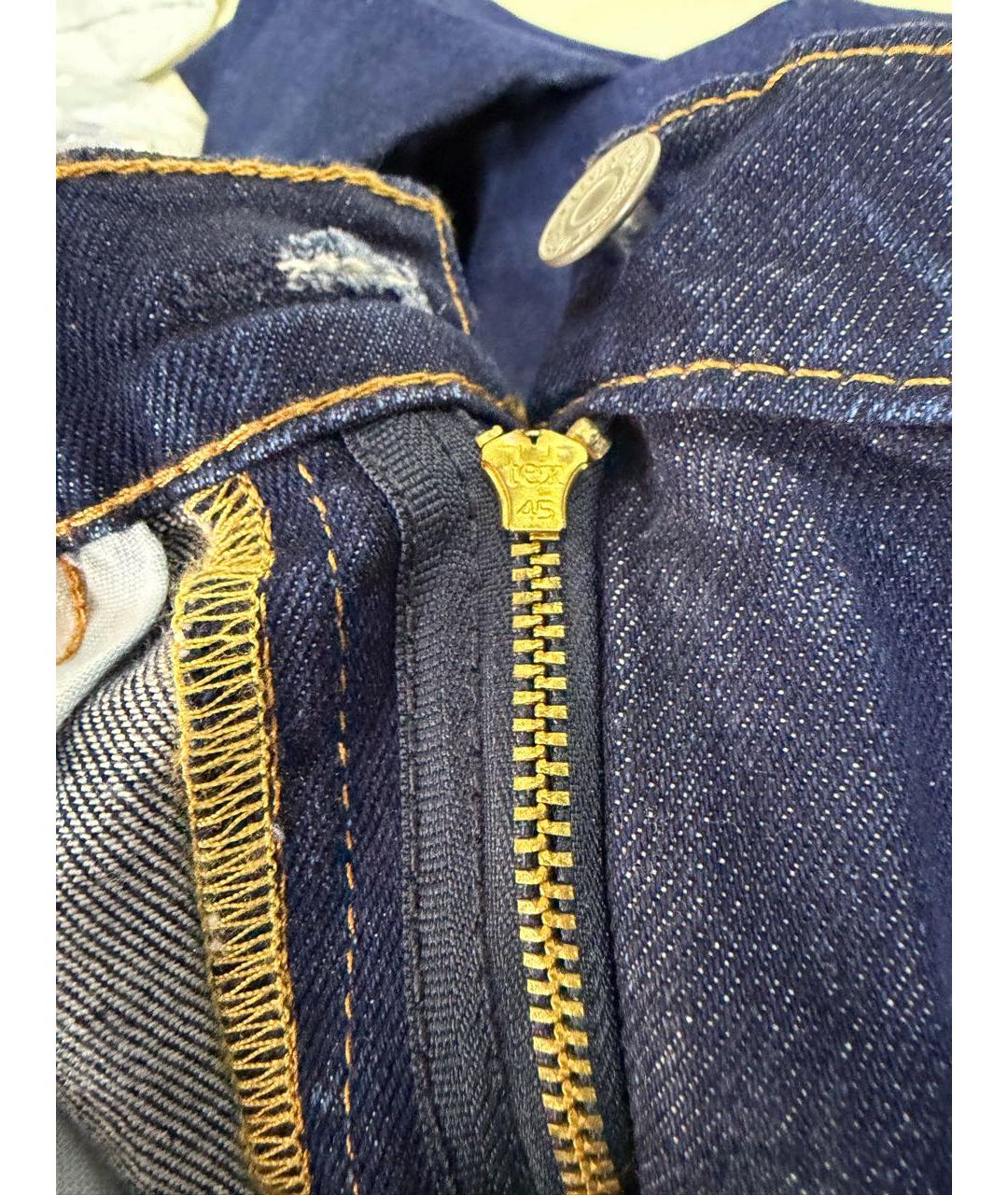 LEVI'S Темно-синие хлопок-полиэтиленовые прямые джинсы, фото 7